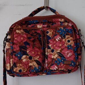 Lug Navigator Tan Floral Crossbody Bag Used